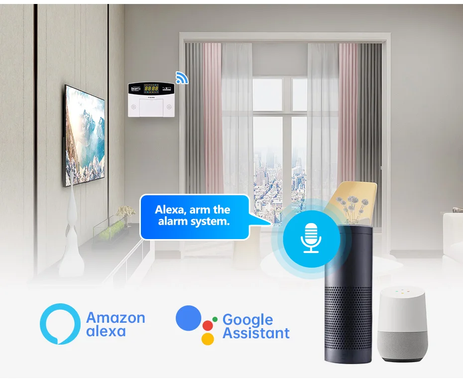 W214 DIY Tuya Smart Alarm System 4G Burglar Alarm Smart Home GSM Alarm System C