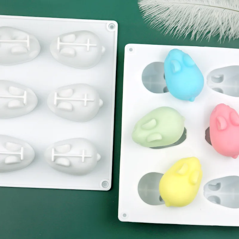 

6 Hole Easter Rabbit Silicone Mousse Mold DIY Bunny Jelly Fondant Chocolate Making Cake Decoration Baking Tools Clay Resin Mould