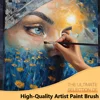 9pcs Long Handle Artist Paint Brushes Set High-Quality Flat Nylon Brushes for Watercolor Oil Back to School Art Supplies Gift 4