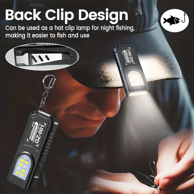Compact 550LM Rechargeable LED Keychain Flashlight with Magnet