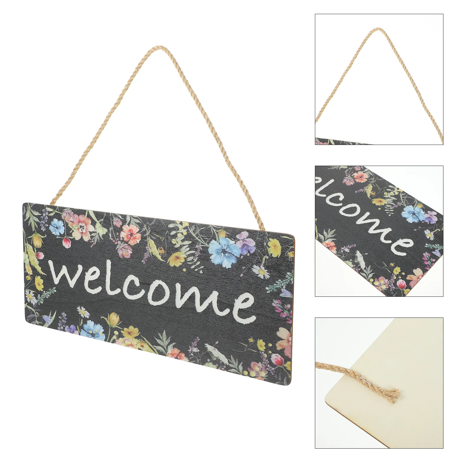 

Front Door Hanging Welcome Sign Wood Flower Plaque Wall Hanging Welcome Sign Ornament