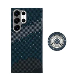 Magnetic Aramid Carbon Fiber Phone Case with Magsafe Compatibility - Galaxy S23 Ultra (Galaxy  Stand)
