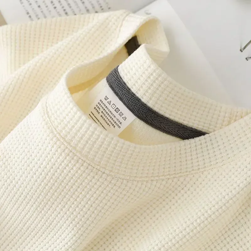 Men's Waffle T-Shirt Fabric Close-up