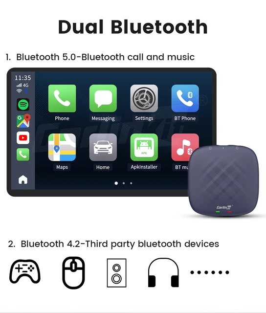 CarlinKit Android 12.0 AIBOX-Plus Dongle,4+64G unabhängiges  Android-System/Wireless CarPlay/Wireless Android Auto,Unterstützung für  , Netflix, Disney+ usw.: : Elektronik & Foto