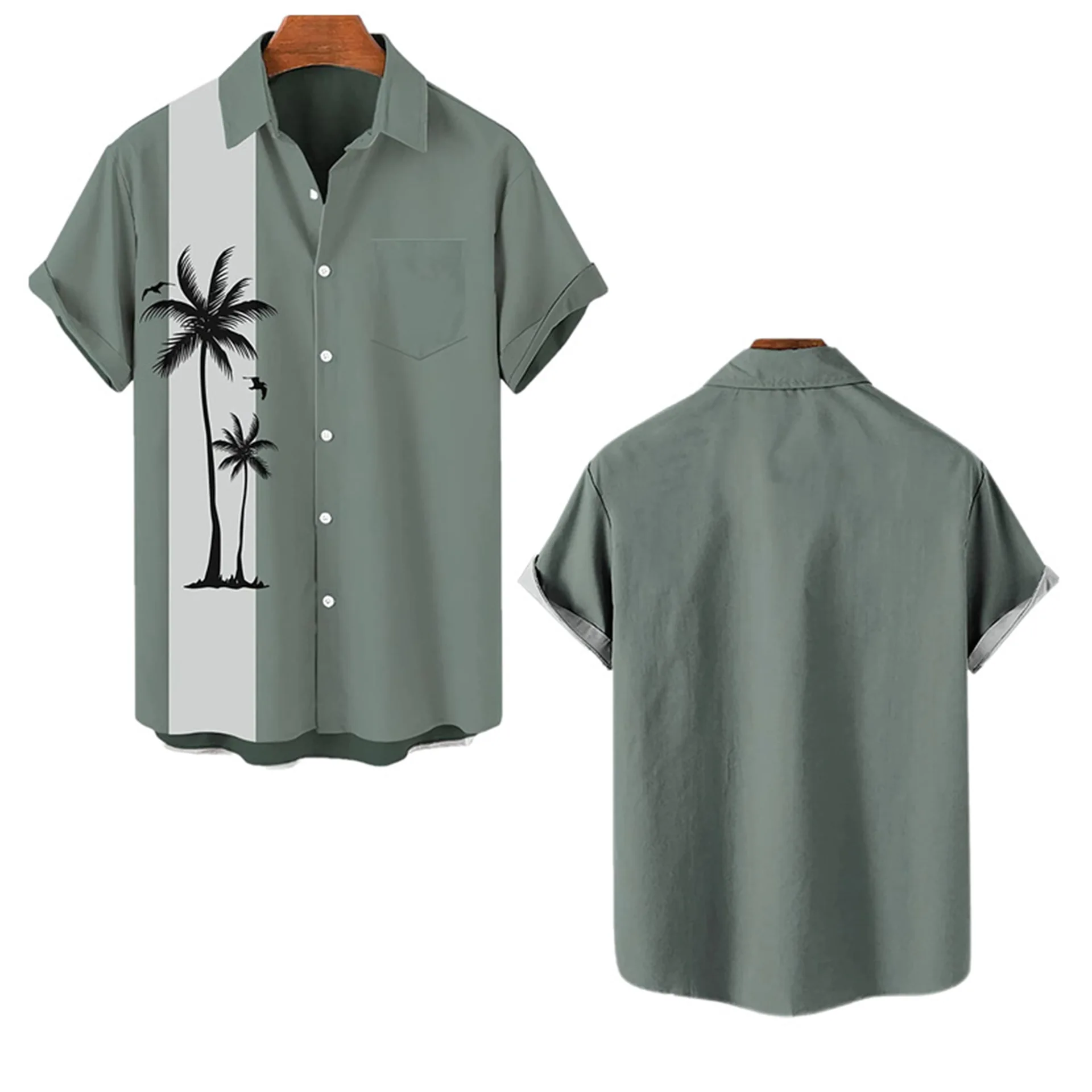 Hawaiian Men's Shirt Short Sleeve Oversized Summer Beach Style 3D Printing Anime Palm Tree Pattern Male Clothes Luxury Tops handsome funny tops incerun new men s half sleeve tops shorts suits casual male letter pattern printed suit 2 pieces s 5xl 2023