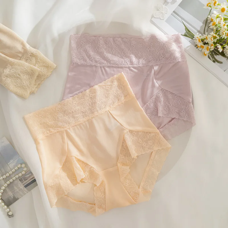 

High-waist-waist panties Sexy lace lace skin-friendly breathable comfortable briefs