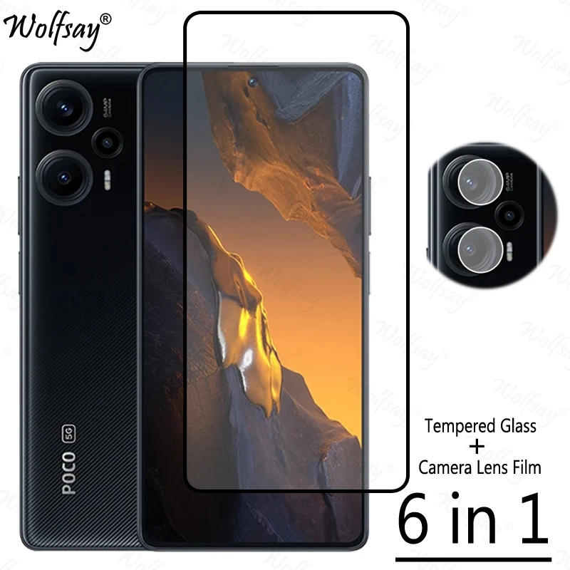 

Закаленное стекло с полным покрытием для Xiaomi Poco F5, Защита экрана для Poco F5, стекло для камеры Poco F5, стекло 6,67 дюйма