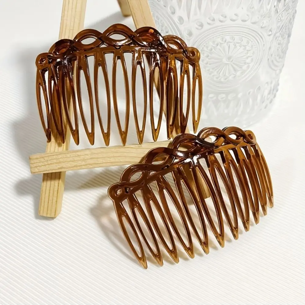 11 Teeth Simple Hair Clip Combs Straight Teeth Versatile Hair Accessories Durable Plastic Vintage Weaving Hairpins Women 1
