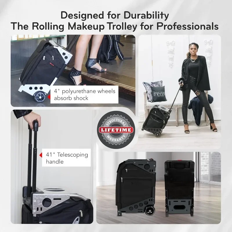 ZUCA Travel Cases for Artists and Professionals - Makeup Case with 5 Vinyl Utility Pouches, Travel Cover, 41" Telescoping Handle 3