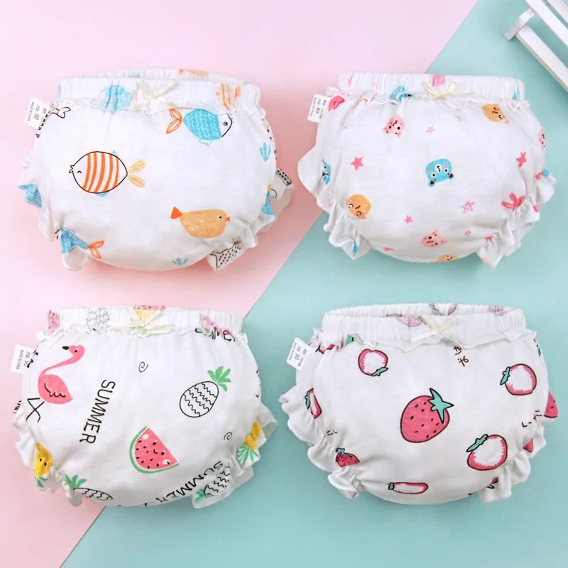 

Летние дышащие тренировочные шорты из чистого хлопка для младенцев и малышей с милым принтом, Размеры 75-110