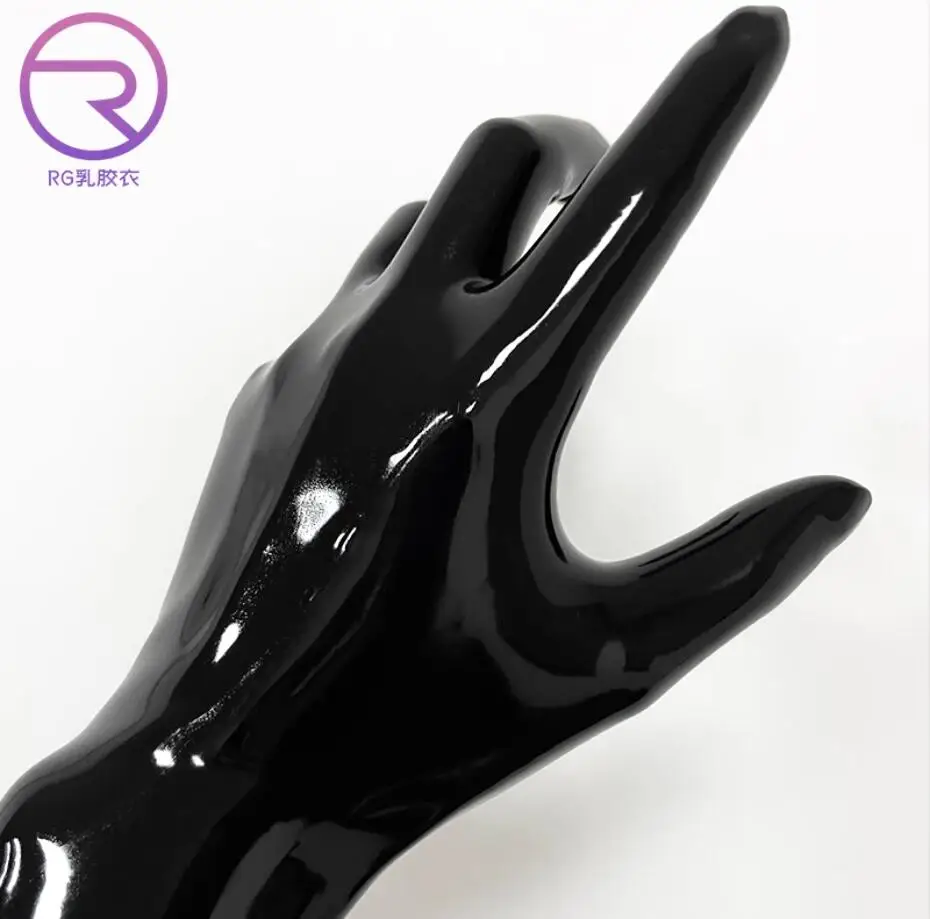 oil shiny latex gloves with integrated shape long and short gloves COS binding Cosplay Kigurumi latex fetish