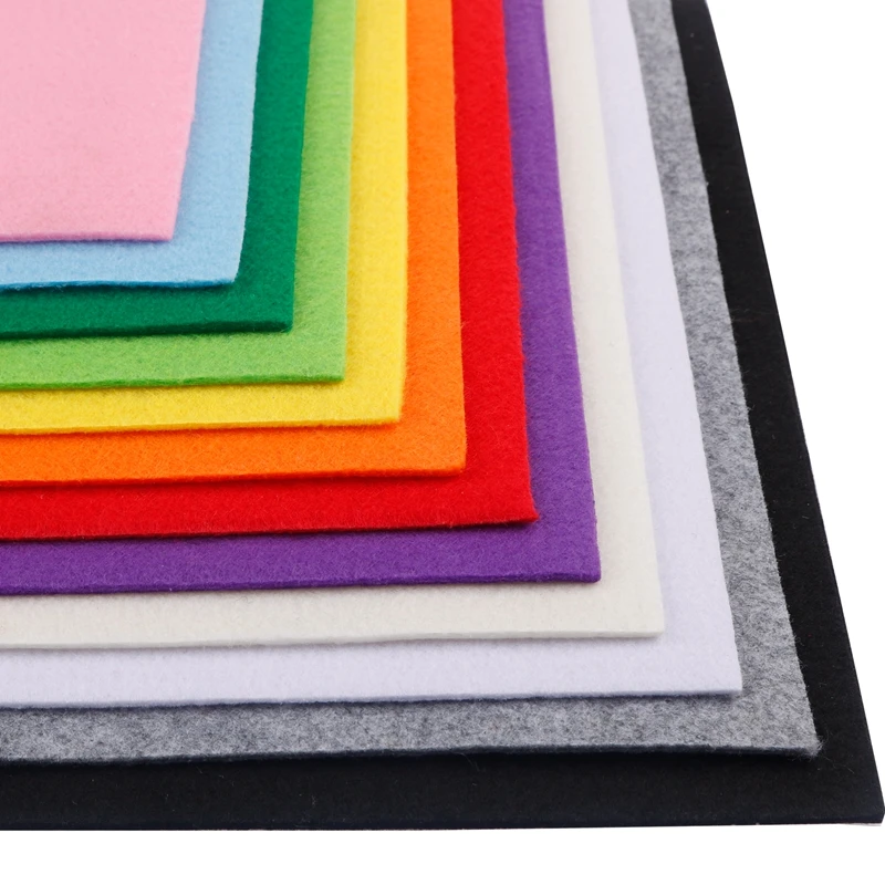 Felt Fabric Sheet 3mm Thick Solid Color Nonwoven Polyester 30*30cm