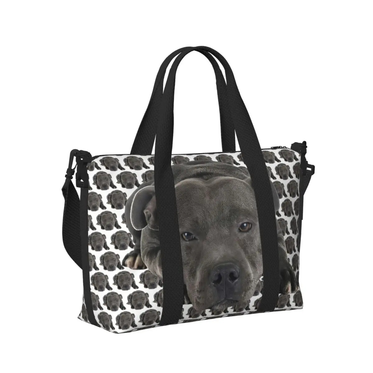 Staffordshire Bull Terrier Dog Beach Tote Bag Women EBT Cute Love Big Compartment Gym Beach Travel Bags