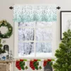 ZEDLIYU Valances for Windows Kitchen Living Room Small Window Valance Ombre Geometry Teal 1 Panel 3