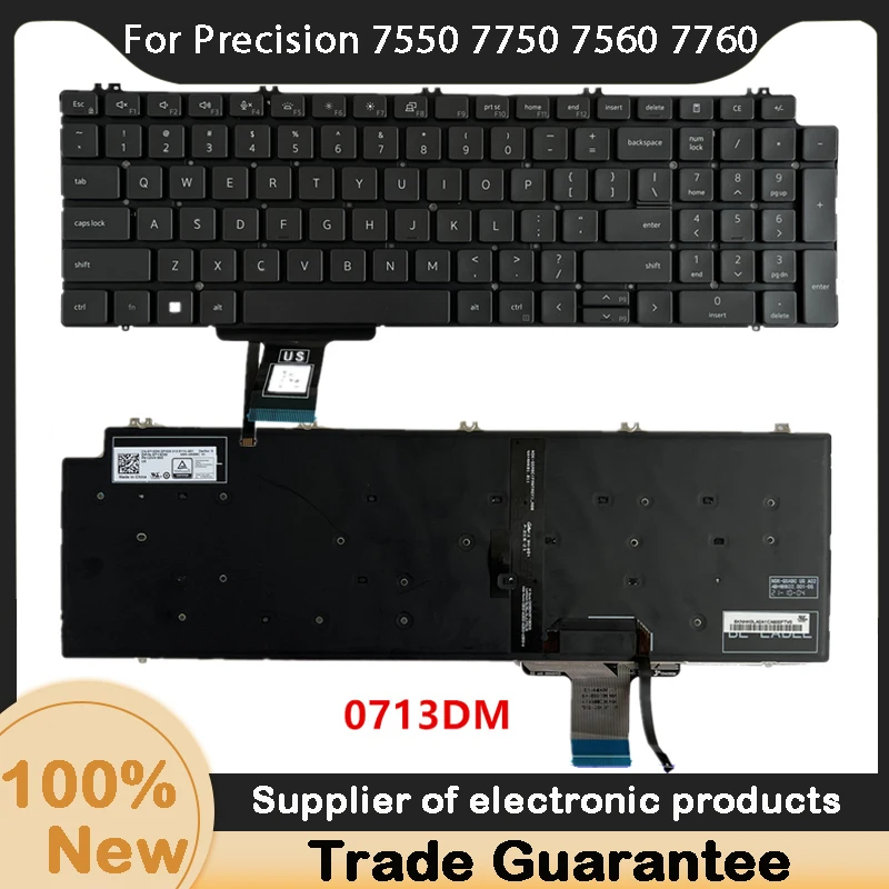 

New For Dell Precision 7550 7750 7560 7760 Laptop Backlit Keyboard 0713DM 713DM