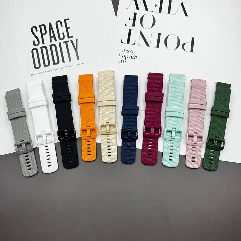 Versatile 20mm Silicone Smartwatch Wristband Bracelet