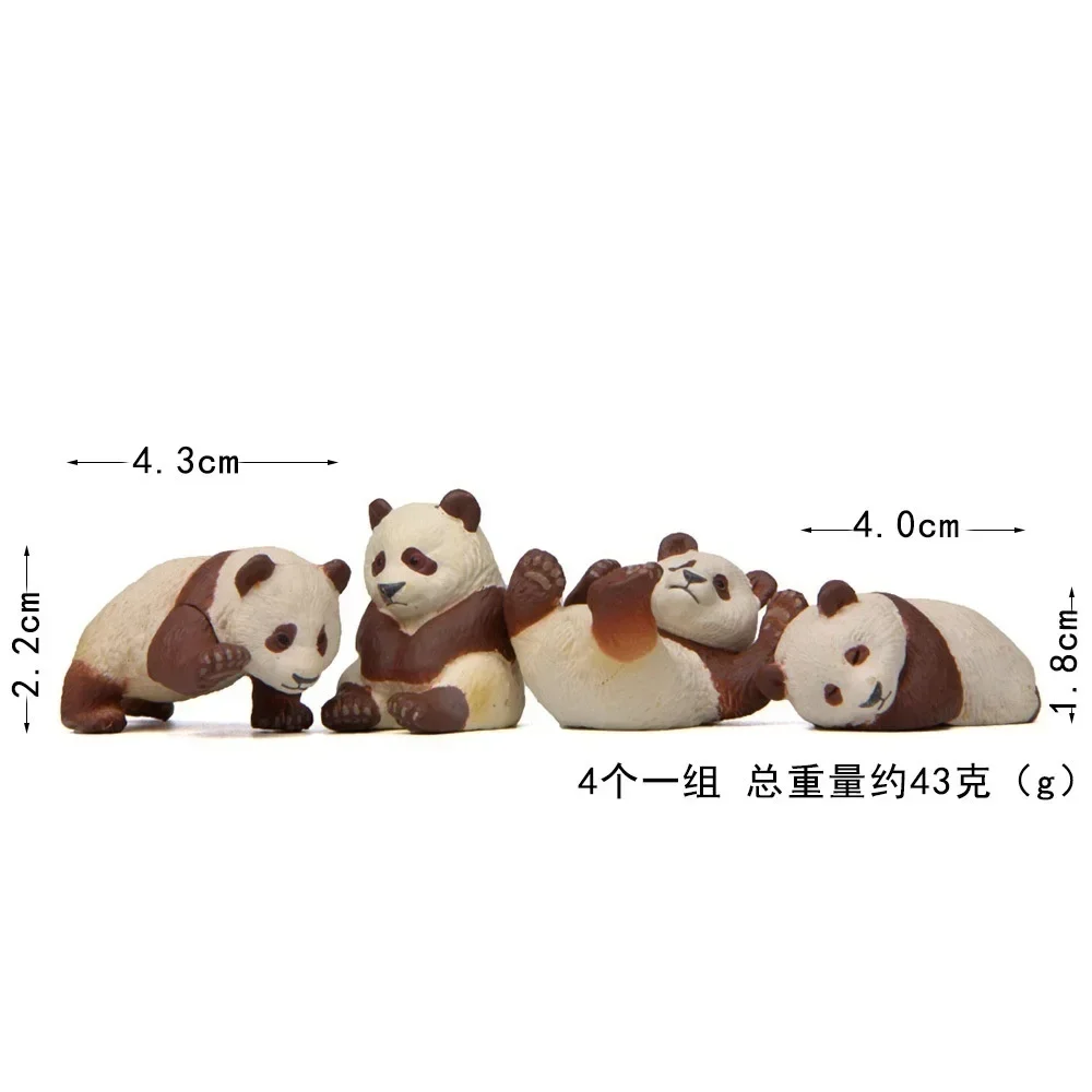 4Pcs/set Panda Life Cute Version Modeling DIY Micro Landscape Meaty Gardening Small Fresh Landscaping Doll Desk Decoration
