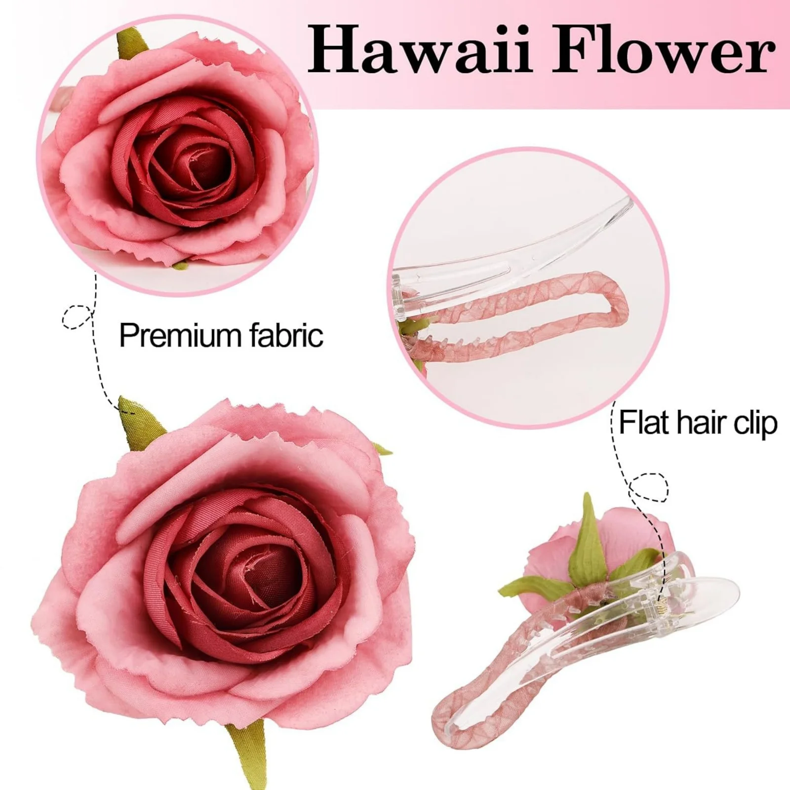 1PC　Artificial Rose Hair Claws,Chic Floral Hair Accessories Set,Perfect for Wedding,Party & Daily Styling