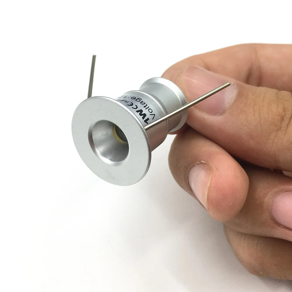 1W Mini LED Spotlight 15mm cut hole 12V Recessed Ceiling Light Showcase Display Lamp
