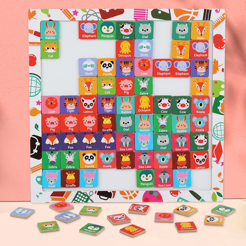 

Montessori Puzzle Child Game Magnetic Puzzle Drawing Board 2 in 1 Multi-function Children Educational Toys For Kids 3 to 6 Years