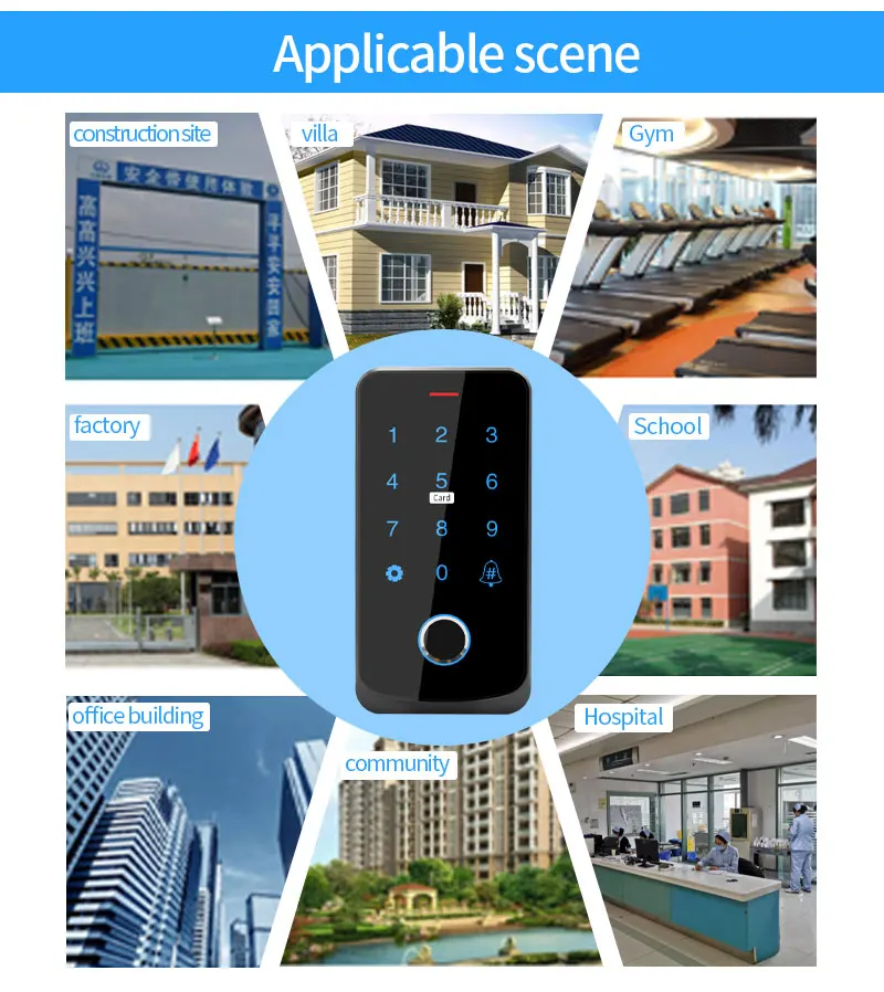 Waterproof Bluetooth Tuya APP Fingerprint Access Controller Standalone RFID Keyb