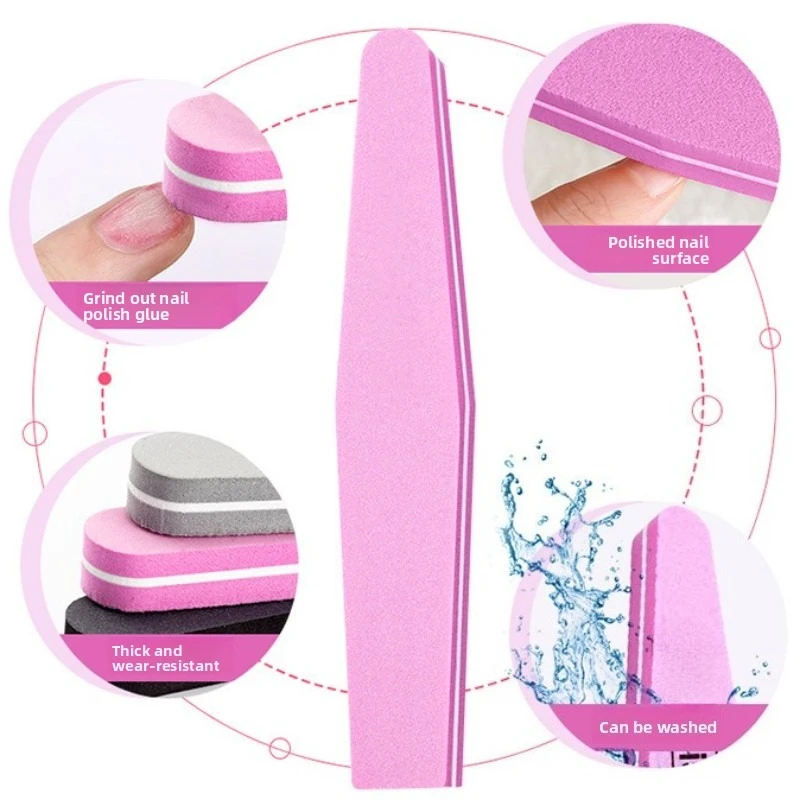 1Pcs Double-sided Nail File Block Colorful Sponge Nail Polish Buffing Sanding Buffer Strip Polishing Pedicure Manicure Tool_voghion.com