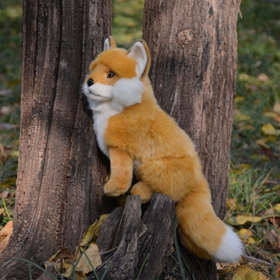 Red Fox High Fidelity Anime Cute Plushie Vulpe Plush Toys Lifelike Animals Simulation Stuffed Doll Toy Gifts For Kids 3