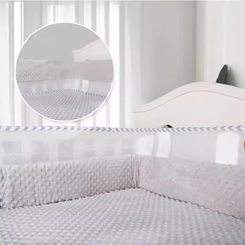 Foldable Winter Summer Double-purpose Baby Bumper One-piece Crib Bumper Anti-collision High Elastic Cotton Newborn