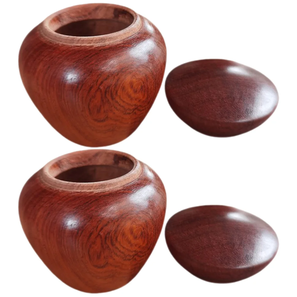 

2 Pcs Wooden Airtight Jar Mini Urn Small Urns for Human Ashes Souvenir Keepsake
