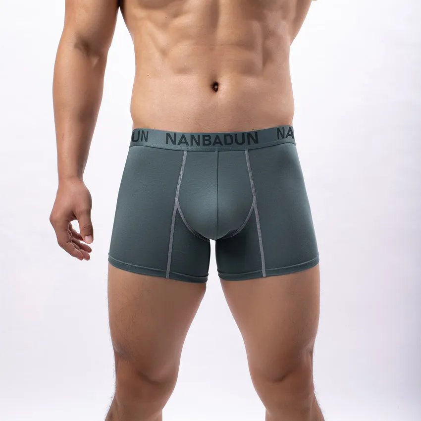Men's Boxers Shorts Modal Underwear Panties For Man Breathable U Convex Pouch Mid-Rise Long Leg Underpants Cueca Calzoncillos