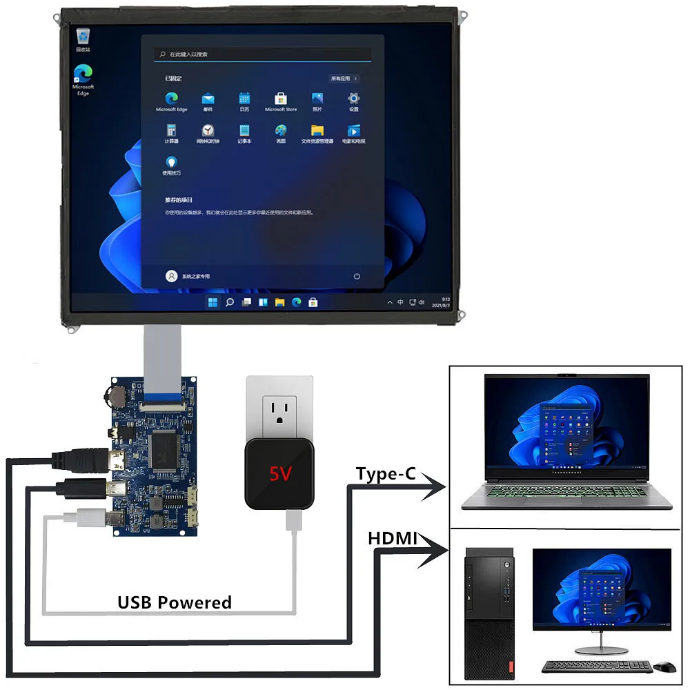 LCD Screen For iPad 3/4 9.7 Inch LP097QX1-SPA1 LTL097QL01 DIY IPS 2048*1536 Display Monitor Control Driver Board