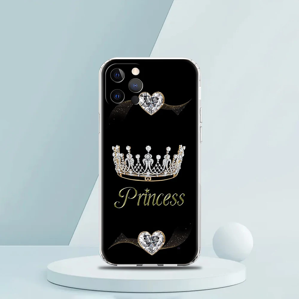 Diamond Crown Transparent Soft Phone Case - Elegant and Durable Protection