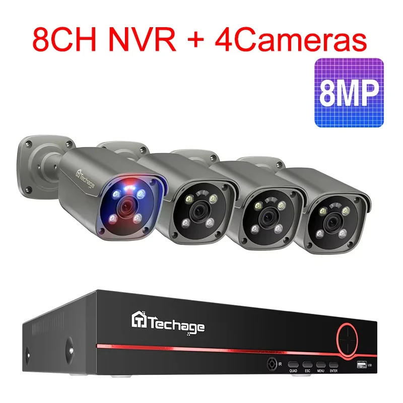 8CH 4Pcs 8MP Camera