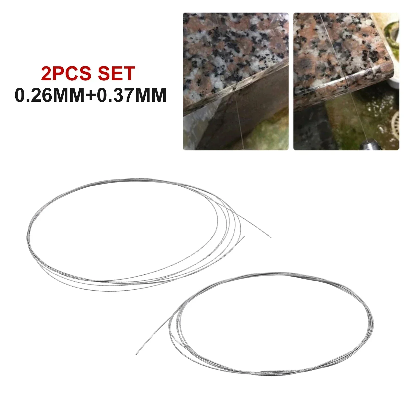 2pc 1M Diamond Cutting Wire Saw Blades For Jade Glass Rock Marble Granite Stone Glass Cutting Wire Saw Cutter 0.26/0.37mm Part
