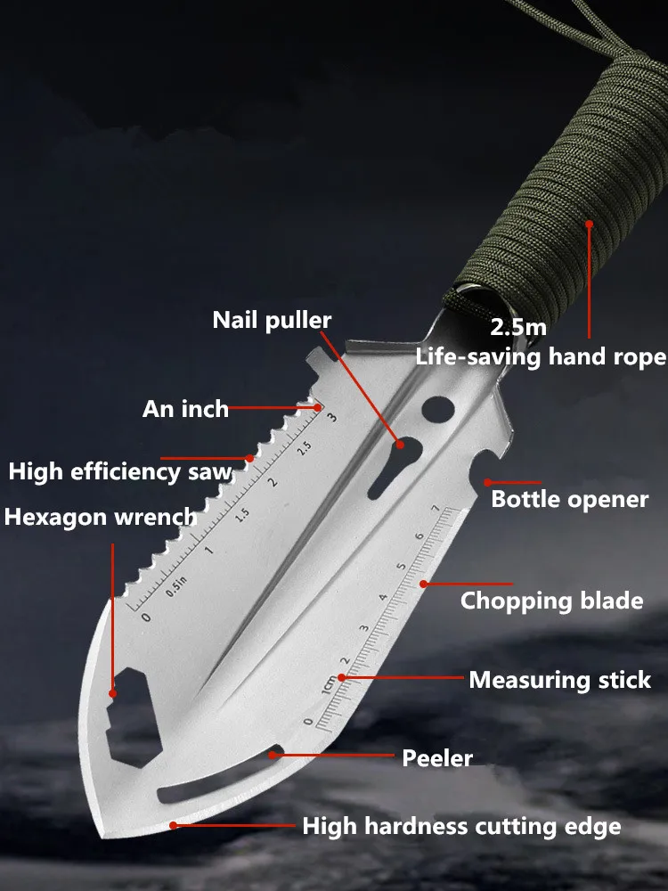 Portable Multifunctional Camping Hiking Survival Shovel 2