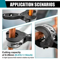 Coupe-tube à cliquet 8-29 mm avec kit d'ébavurage, coupe-tube universel, ciseaux à cliquet en acier inoxydable/cuivre/aluminium, outils manuels de coupe de tuyaux 6