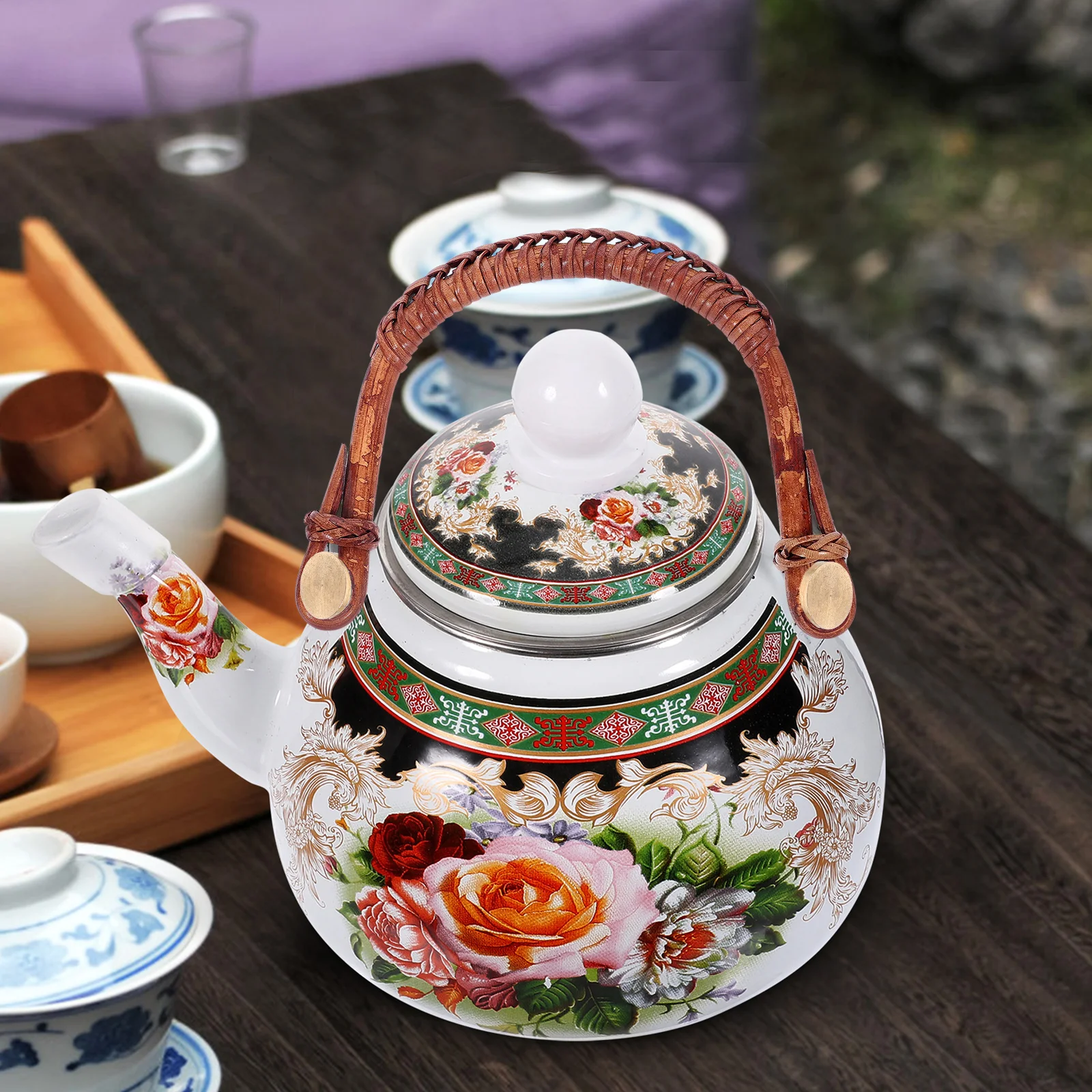 Rattan Teapot Handle Replacement Teapot Lid Replacement Pottery Clay Copper Chinese Kettle Handles Grip Supplies Dinnerware Kitchen Bar