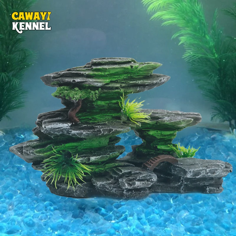 Creative rockery Fish Tank Ornaments Decoration Landscaping Resin Rockery Aquarium Resin Rockery Home Crafts Ornaments D9261
