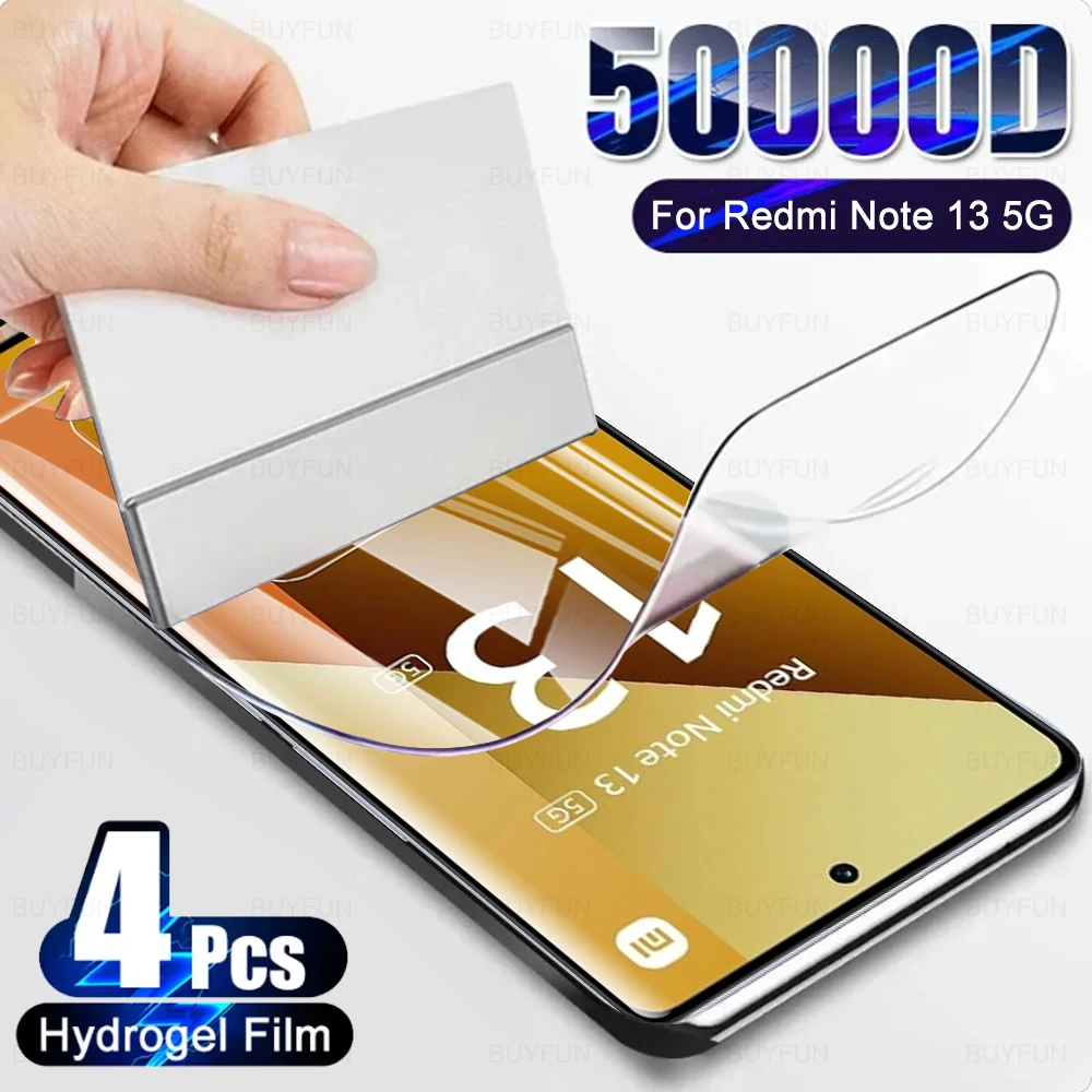 

Гидрогелевая пленка 4 шт. для Xiaomi Redmi Note 13 Note13 5G, защита экрана xiomi realmy No13 Pro Plus 13Pro realmi 13Pro + не стекло