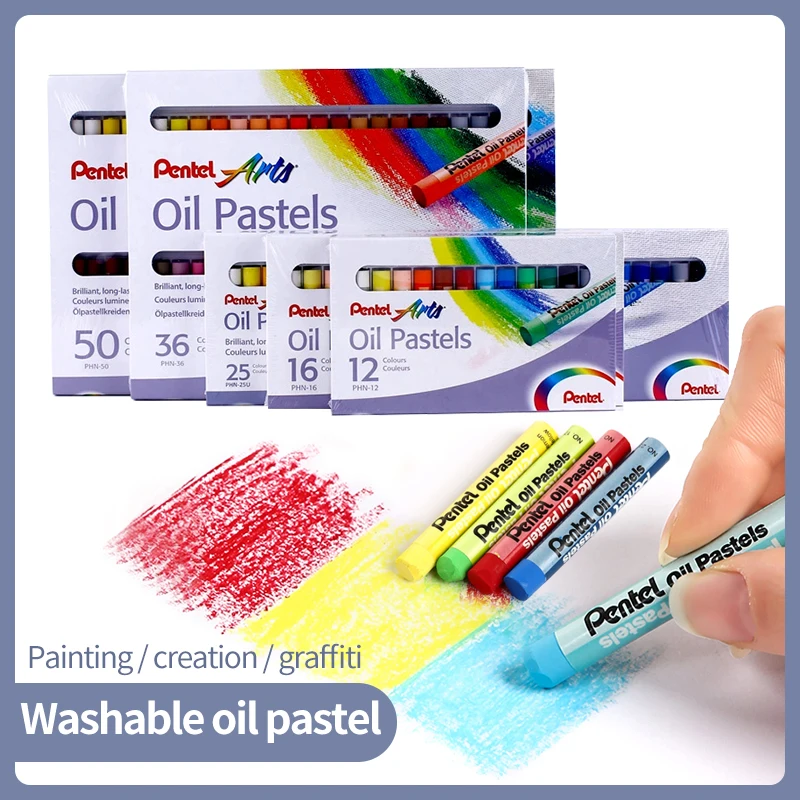 

Pentel 12/16/25/36/50Colors Oil Pastel Crayon Graffiti Soft Oil Pastel Painting Pen for Artist Student Drawing Art Supplies