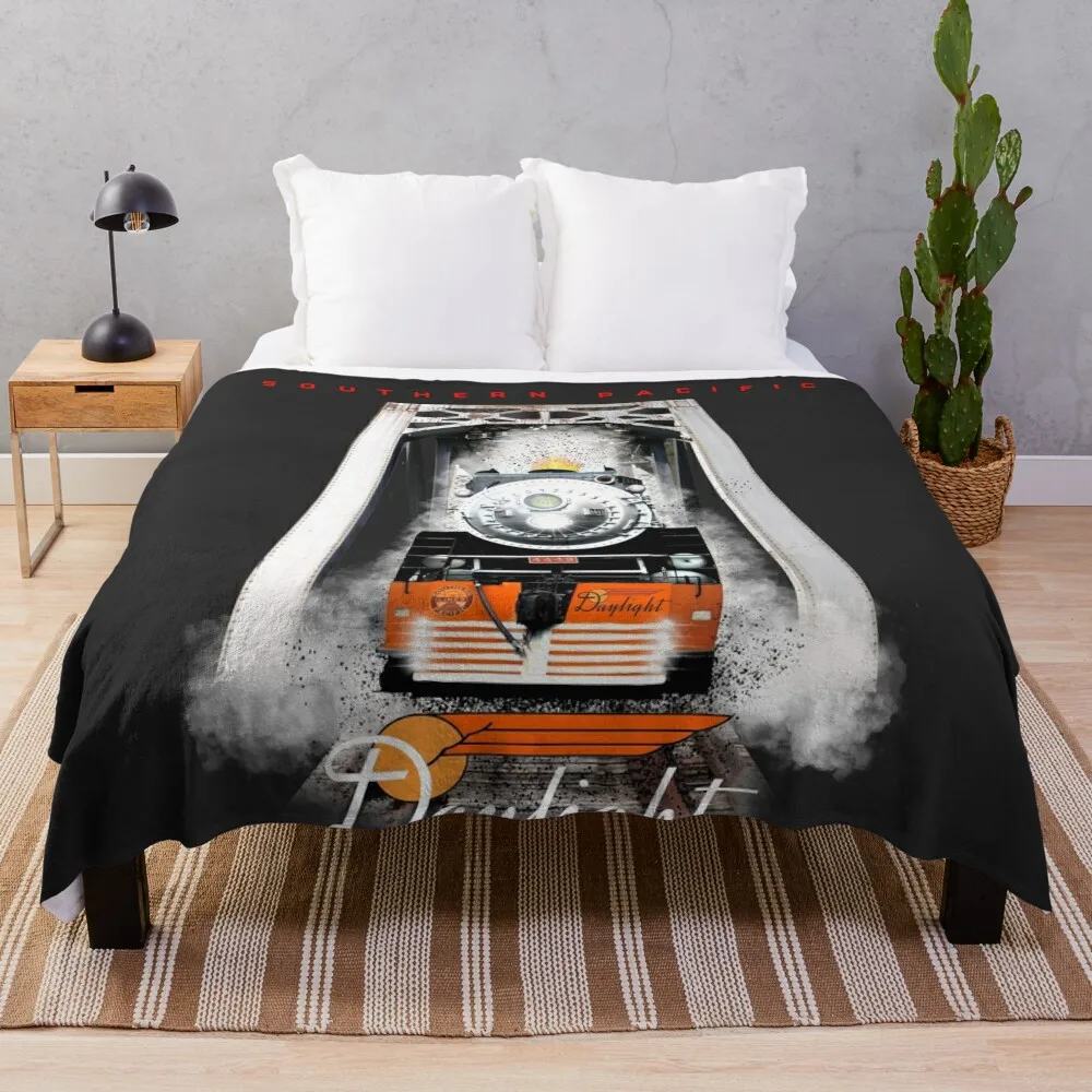 

The Legendary Southern Pacific 4449 Daylight Steam Locomotive by Motormaniac Throw Blanket Dorm Room Essentials