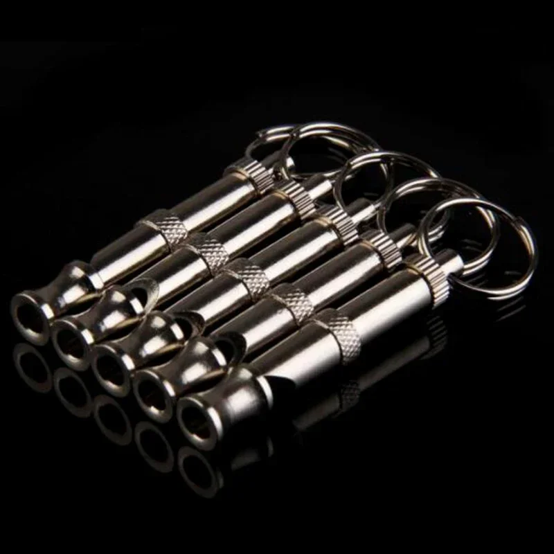 Two-tone Adjustable Pet Dogs Whistle Anti Bark Ultrasonic Sound Dogs Training Flute Interactive Cat Training Toys Keychain dog whistle