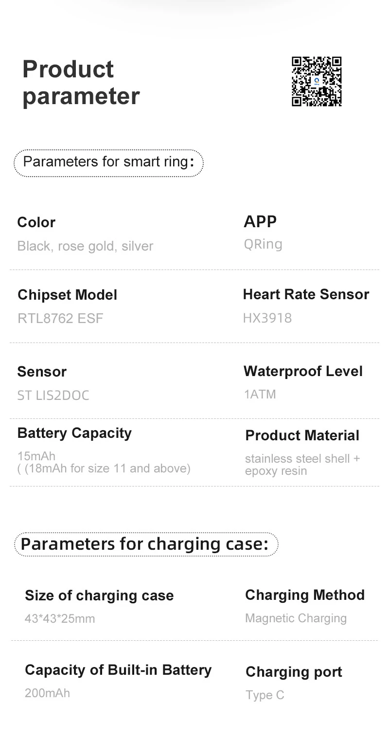 NEW R11C Smart Ring Heart Rate Blood Oxygen Sleep Monitoring Multi Sports Mode R