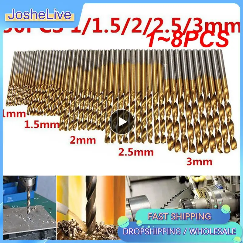 

Лидер продаж, сверла с титановым покрытием, 1 ~ 8 шт., высокоскоростные стальные сверла из быстрорежущей стали, набор инструментов, высококачественные электроинструменты 1/1.5/2/2.5/3 мм