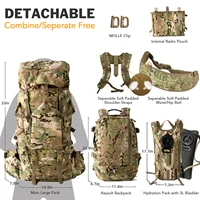 MT Military ILBE Army Large Rucksack with Detacheable Tactical Assault Backpack and Hydration Pack Metal Frame Multicam Olive 2