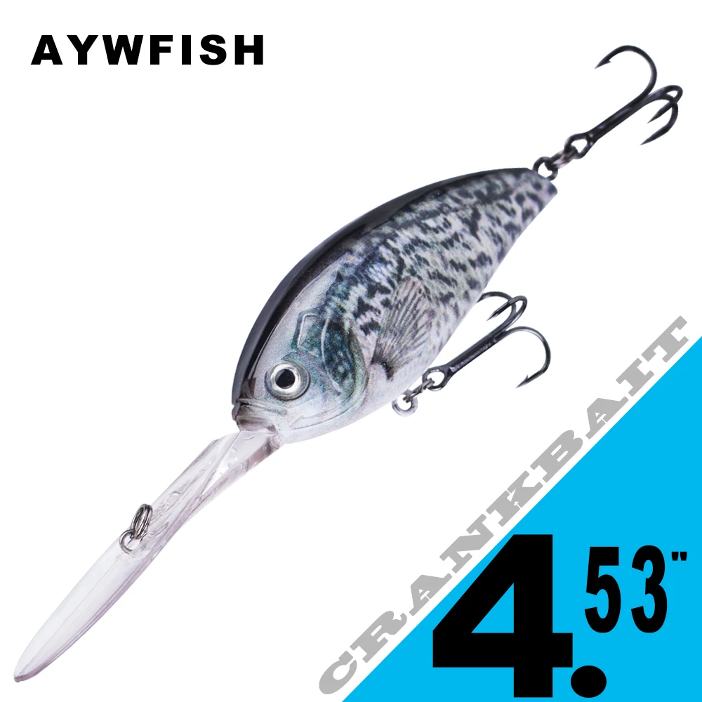 Aywfish 4.53In 18G Long Diving Bill Artificiale Crankbait Floating Diver Fishing Lures Sonagli Esche All'Interno Di Deep Water Crank