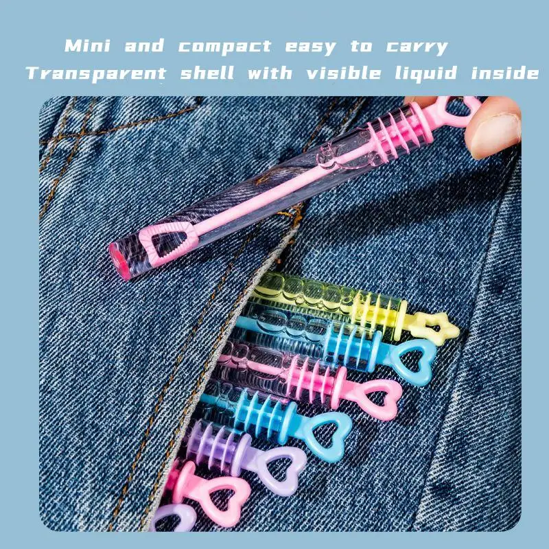 Children's Bubble Blowing Toy Bubble Water Summer Mini Compact Portable 10CM Small Test Tube Bubble Stick With Bubble Water_voghion.com
