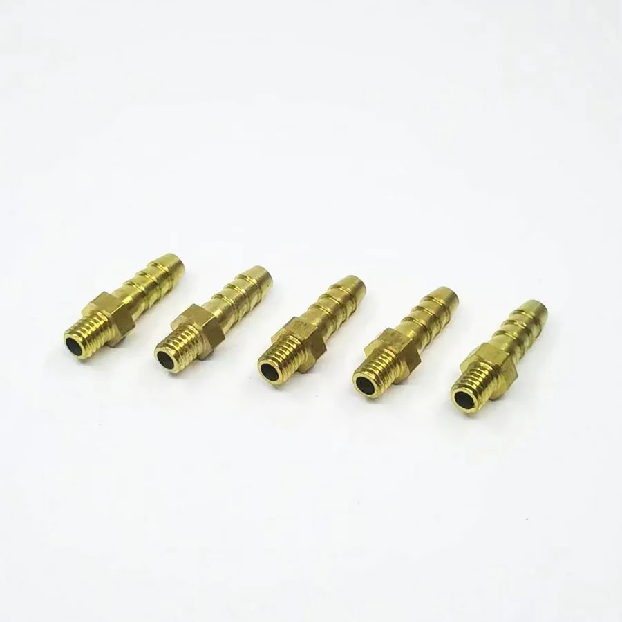 

5PCS 3mm 4mm 5mm 6mm 8mm 10mm OD Hose Barb M3 M4 M5 M6 M8 M10 Metric Male Thread Brass Pipe Fitting Connector Adapter Splicer