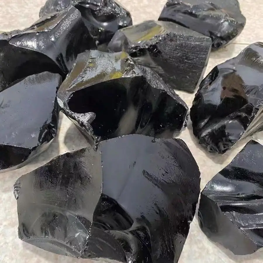 

Natural Rough Black Obsidian Irregular Shape Raw Quartz Healing Crystals Stones Mineral Rock Specimen Decoration