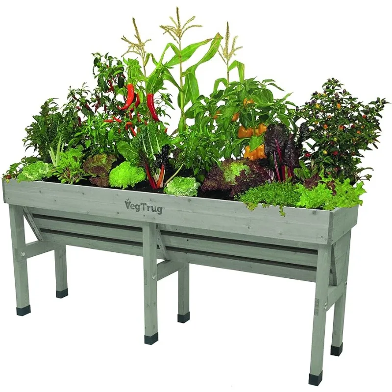 

Vegtrug Wall Hugger Planter, V-Shaped Outdoor Planter, Made of Wood, Holds 310 Liters of Compost, Ideal for Small Spaces, Medium